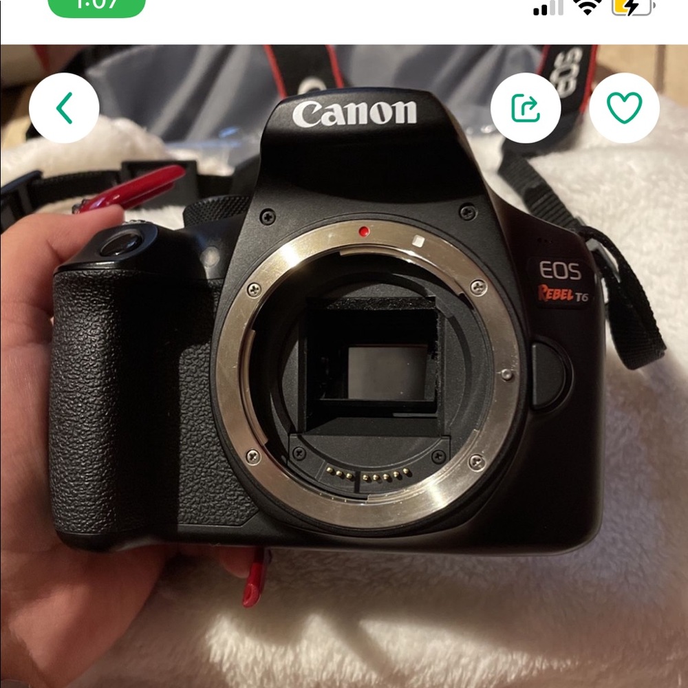 Canon rebel t6. fairly new condition, used it for a few shoots. No lens included